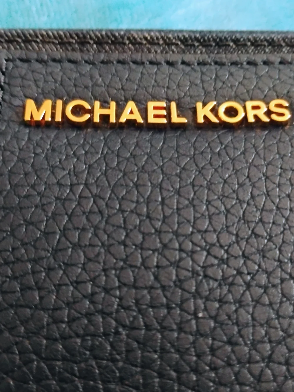 Michael Kors Navy Blue Leather Wristlet Clutch Pouch
